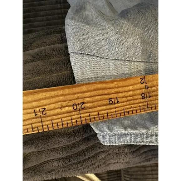 Tommy Bahama Medium Women Chambray Ruffle V Neck Sleeveless Frayed Hem Dress F33 - Picture 6 of 10